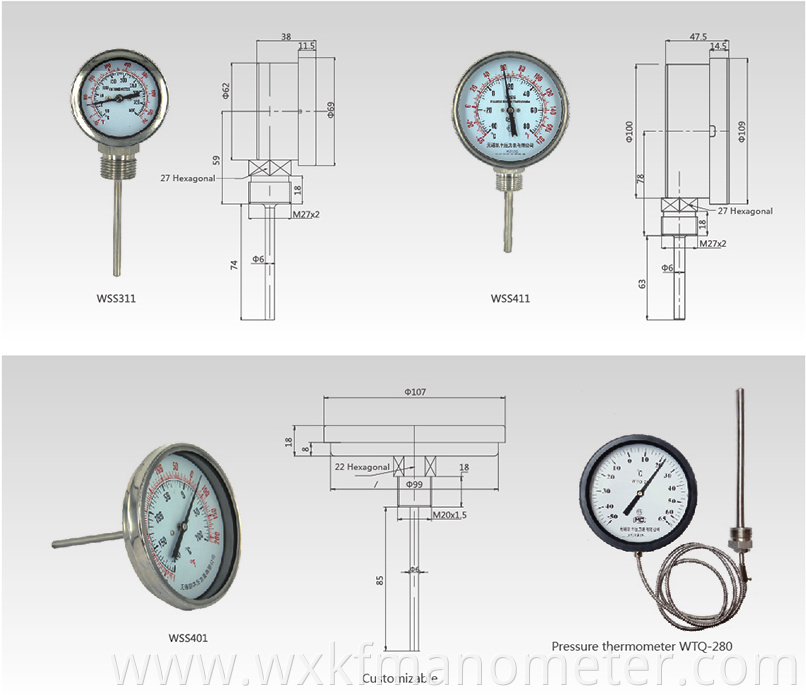 Stainless pressure gauge